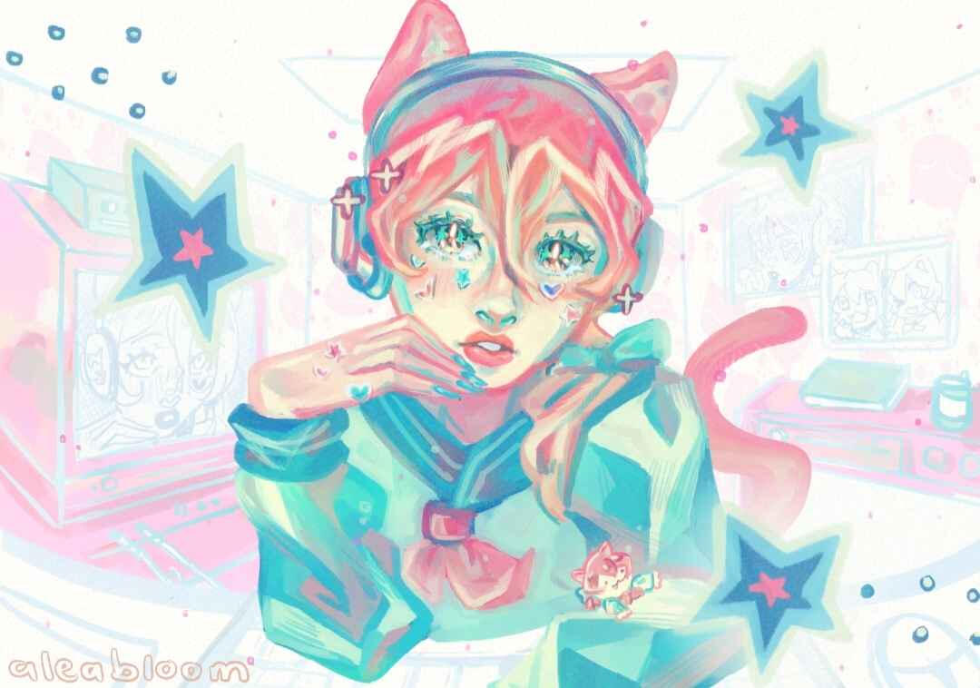 Bust Illustration with Background